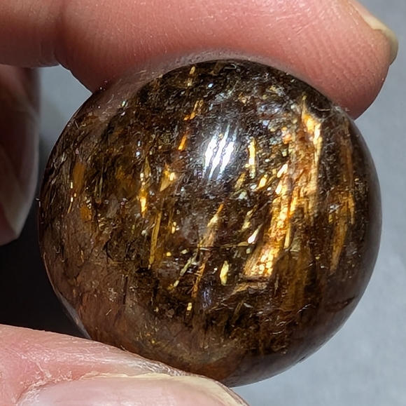 Golden Rutilated Quartz Mini Sphere - Picture 3 of 5